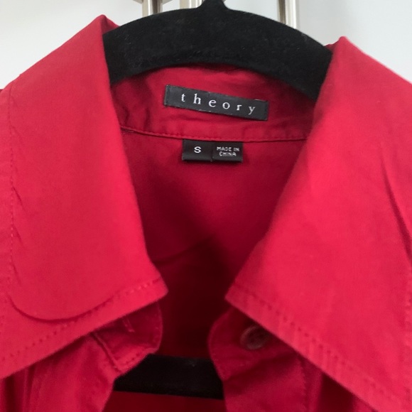 Theory Short Sleeve Solid Button Down - Picture 3 of 4